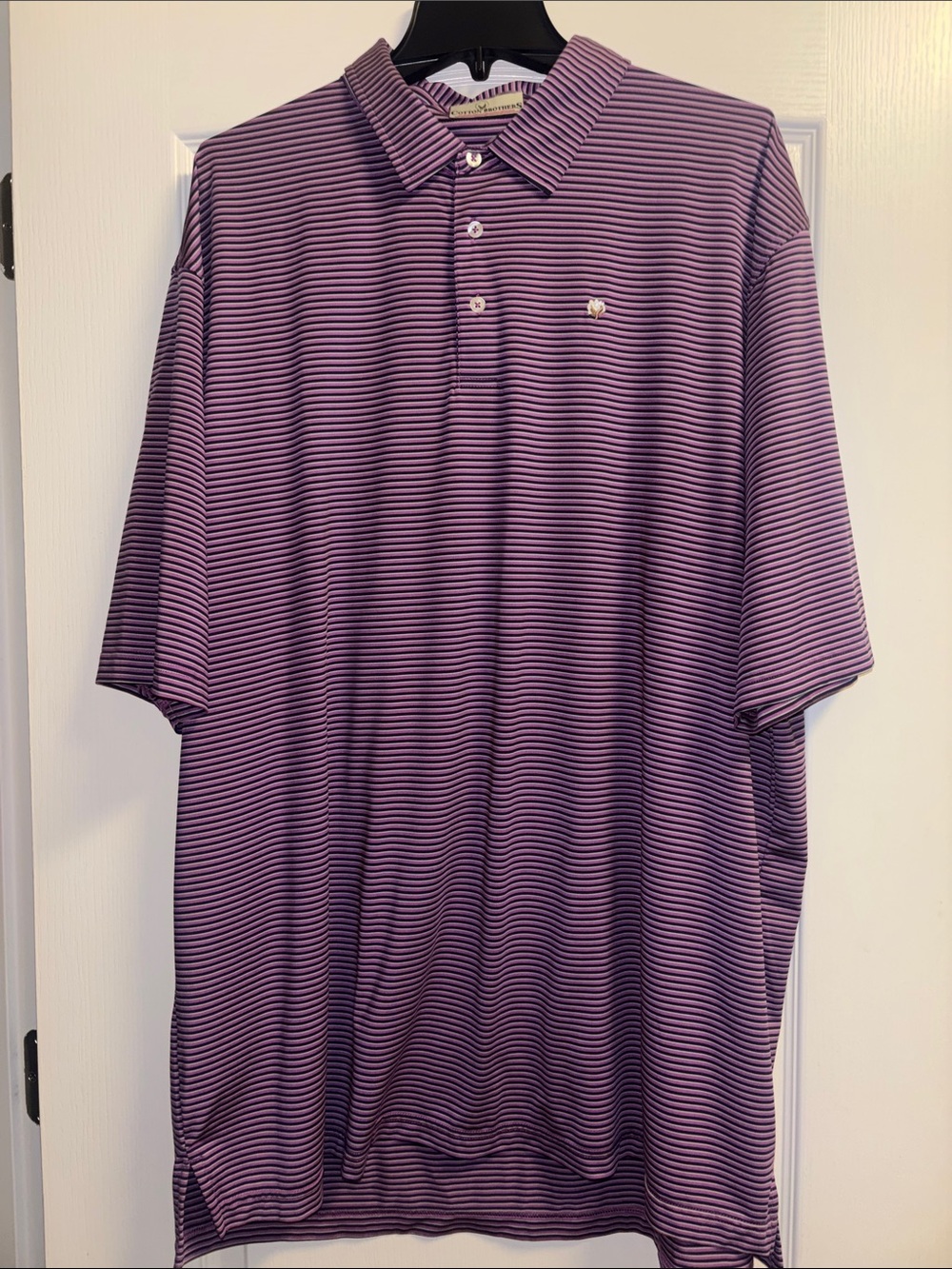 Cotton Brothers Striped Purple Polo Shirt with Subtle Logo